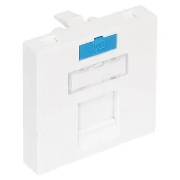 Вставка Keystone NikoMax NMC-PM1P-PF-WT, 45x45мм, 1 порт, со шторкой, белый