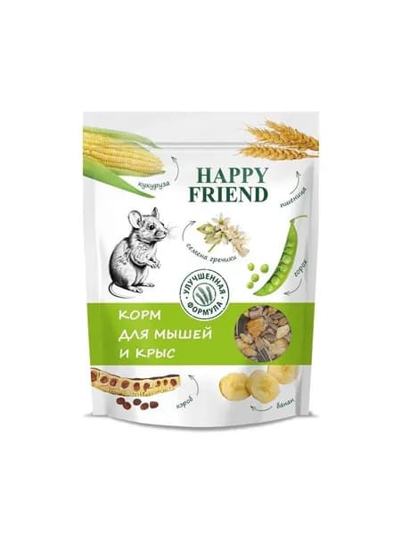 Корм для крыс HAPPY FRIEND для мышей и грызунов 500г