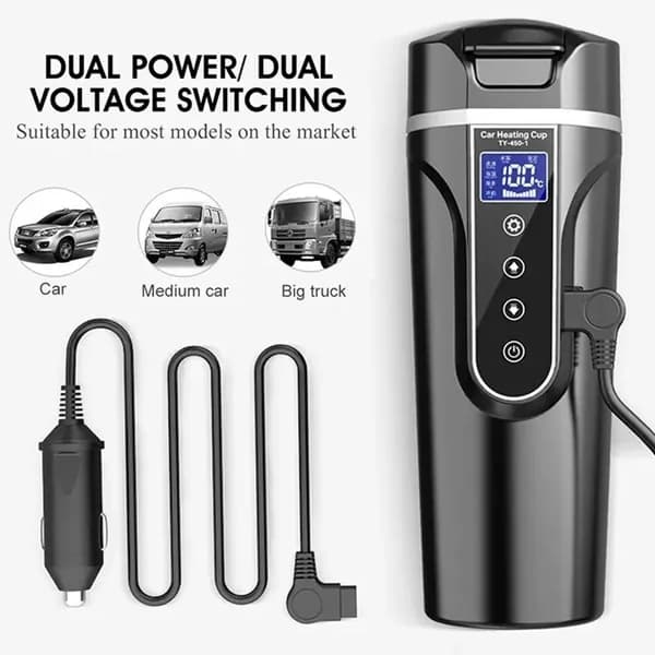 Кофеварка автомобильная 12V / 24V автомобильный нагревательный стакан_белый, белый