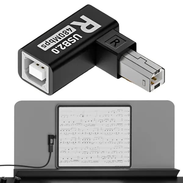 USB-B переходник с поворотом на 90 градусов для принтеров и MIDI-устройств, USB 2.0