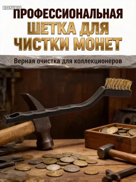 Профессиональная латунная щетка для чистки монет и металлических предметов, не царапает поверхность