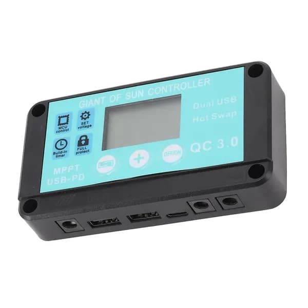 Контроллер солнечного заряда MPPT с множественной защитой QC3.0 с ЖК-экраном (10A)