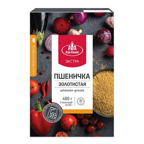 Крупа пшеничная Агро-Альянс Экстра в варочных пакетах 80 г x 5 шт