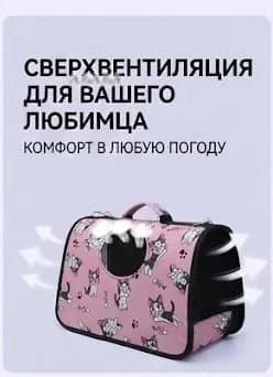 Сумка-переноска для кошек и собак мелких пород, дышащая с принтом