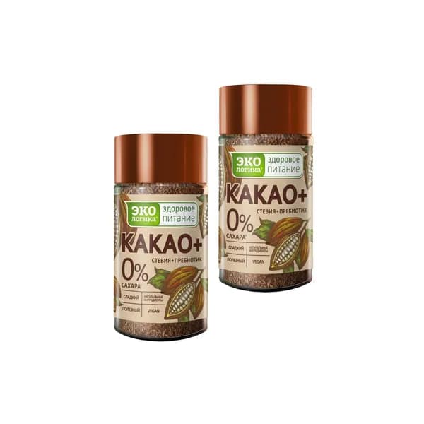 Экологика Какао плюс напиток растворимый, 125 г, 2 шт.