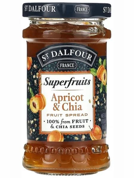 Джем St.Dalfour БЕЗ САХАРА абрикосовый с семенами чиа Superfruits 170 г