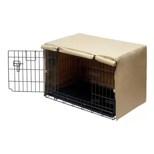 Чехол для складной клетки питомца,Бежево-золотой - 125x79x84 см