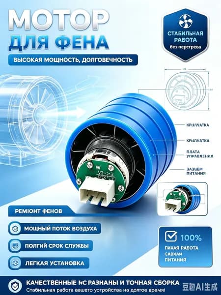Подходит для бесщеточного двигателя фена Dyson