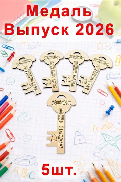 Медаль выпускника ключ 2026 5шт