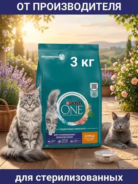 Сухой корм для стерилизованных кошек 3 кг курица