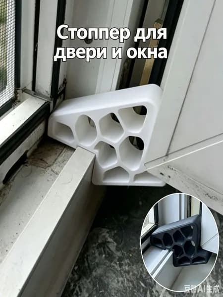 Стоппер для двери и окна, ограничитель 1 шт белый