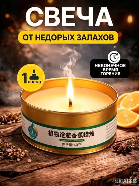 Свеча уличная для отпугивания комаров на эфирных маслах 6 часов горения Nadzor EXTREME