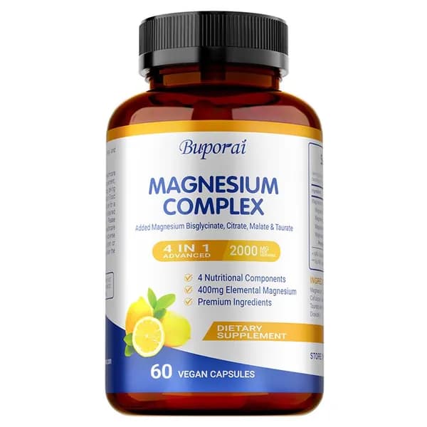 Биологически активная добавка Buporai Magnesium Complex улучшает сон, поддерживает здоровье мышц и костей. 60