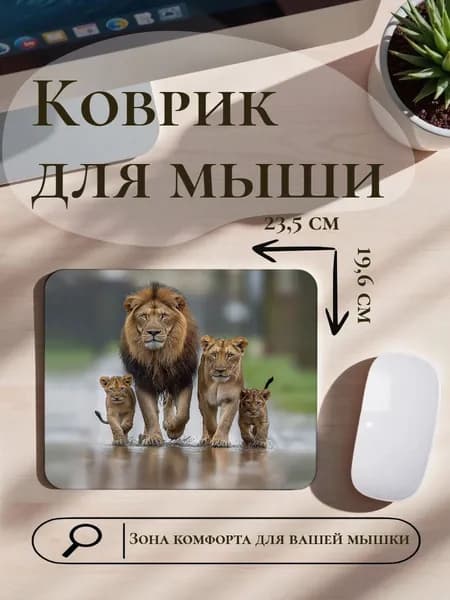 Коврик для мыши Семья львов