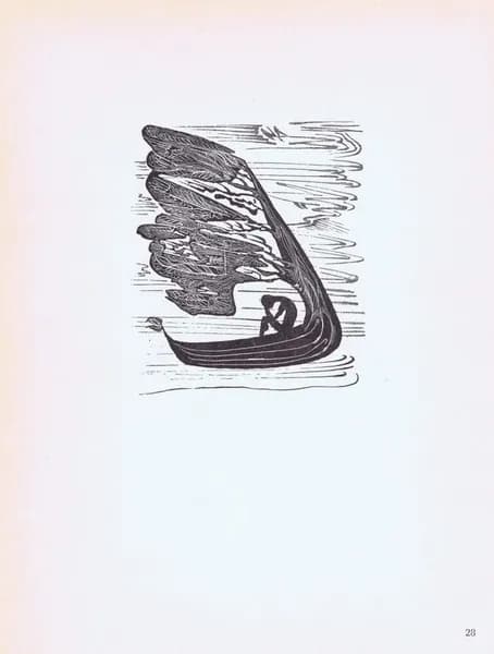 Грустная лирика. Стасис Красаускас. Антикварная цинкография. СССР, 1970 год