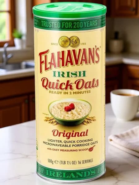Каша овсяная Flahavans цельнозерновая быстрого приготовления. 500 грамм (Хлопья овсяные). Ирландия