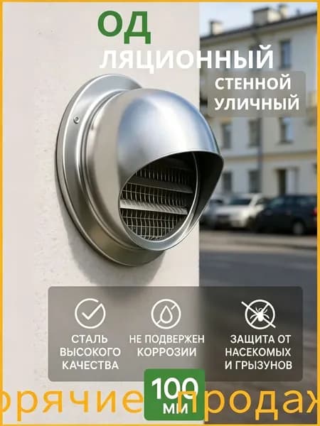 Выход стенной уличный Клапан вентиляционный 100 мм