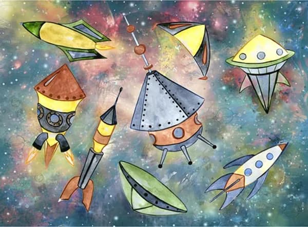 Набор декупажных карт (2 штуки) Craft Premier "Космолеты", формат А4