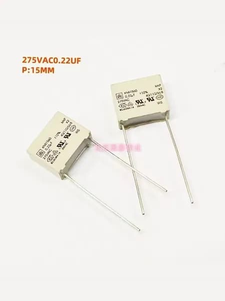 5 шт. Конденсатор пленочный X2 KNB1560 0.22мкФ (224) 275VAC, помехоподавляющий, класс безопасности, шаг 15мм MKP