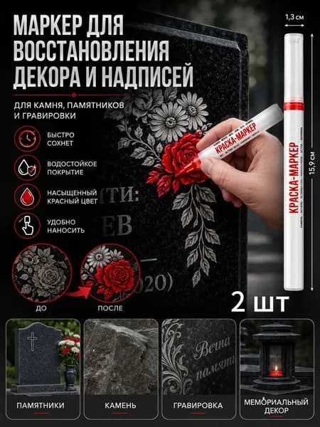 Маркер Лаковый, толщина: 2.5 мм, 2 шт.для граффити, для ткани