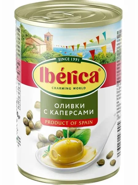 Оливки Iberica с каперсами, 300г