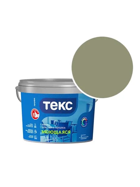 Краска моющаяся Текс Профи RAL 7034 (Жёлто-серый - Yellow grey) 1,8 л