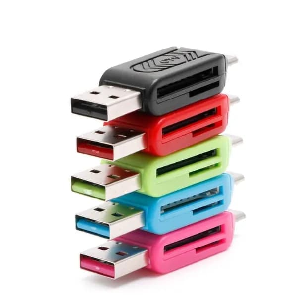 2-в-1 кард-ридер Micro USB 2.0 для Android и ПК, Черный