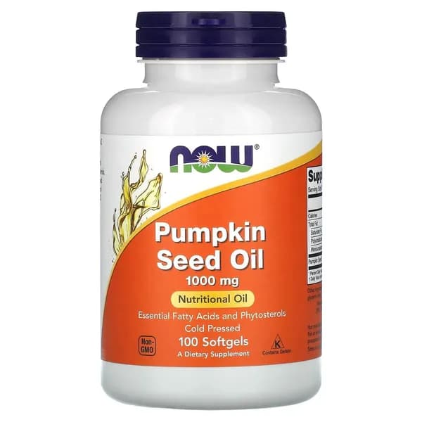 NOW Foods, Pumpkin Seed oil, Масло тыквенных семечек, 1000 мг, 100 мягких капсул