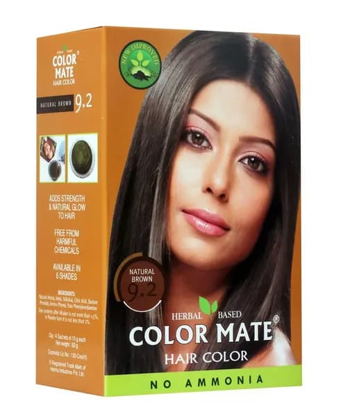Краска для волос Color Mate без аммиака, цвет натуральный Коричневый Тон 9.2, 5шт. х 15г