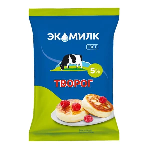 Творог 5%, 180 г, Экомилк