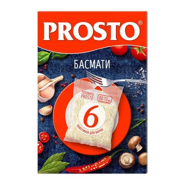 Рис Басмати длиннозерный в пакетиках 6шт Prosto 375г