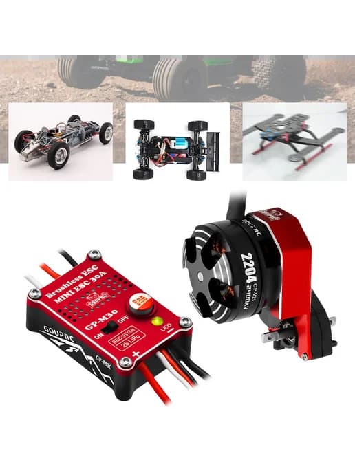 Бесщеточный мотор 2204 2400KV для SCX24, ESC 30A, с трансмис