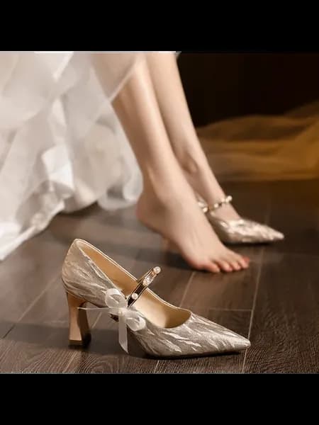 Высокие каблуки - Champagne【7.5 cm】