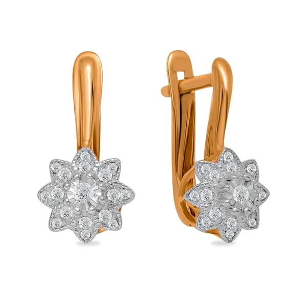 Серьги женские с бриллиантами из красного золота 585 пробы 585GOLD