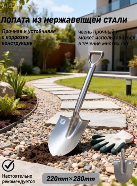 Лопата универсальная, дренажная 22 см