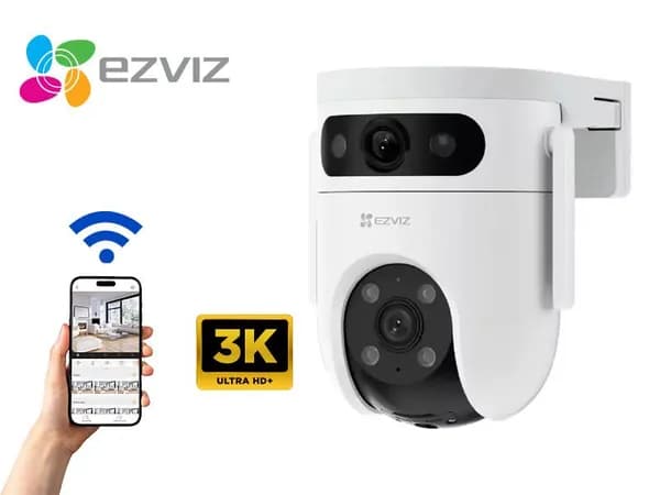 EZVIZ H9C 4g / wifi умная IP камера с двумя 5Мп объективами и обзором 360 и слотом для сим карты , уличная поворотная
