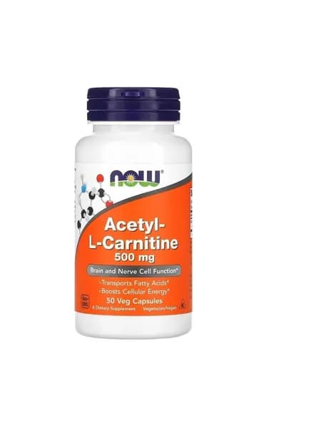 Ацетил Л Карнитин NOW Acetyl L-Carnitine (L карнитин) 500 мг 50 капсул