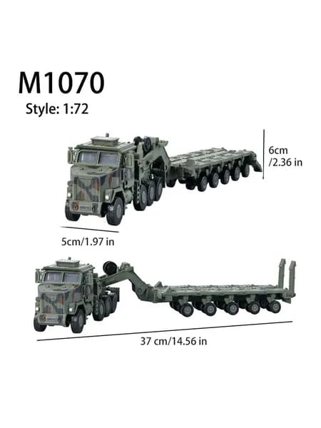 Модель грузовика M1070 1:72, быстросборная пластиковая миниатюра, зелёный цвет, развивающий набор для моделистов