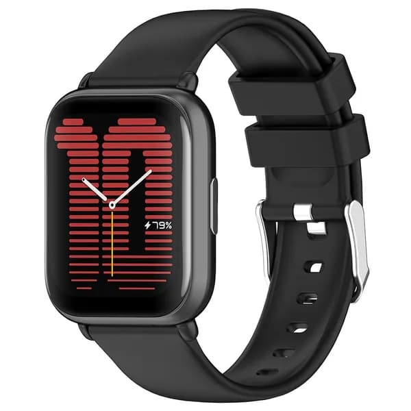 Силиконовый ремешок 20 мм для часов Amazfit и Samsung, черный