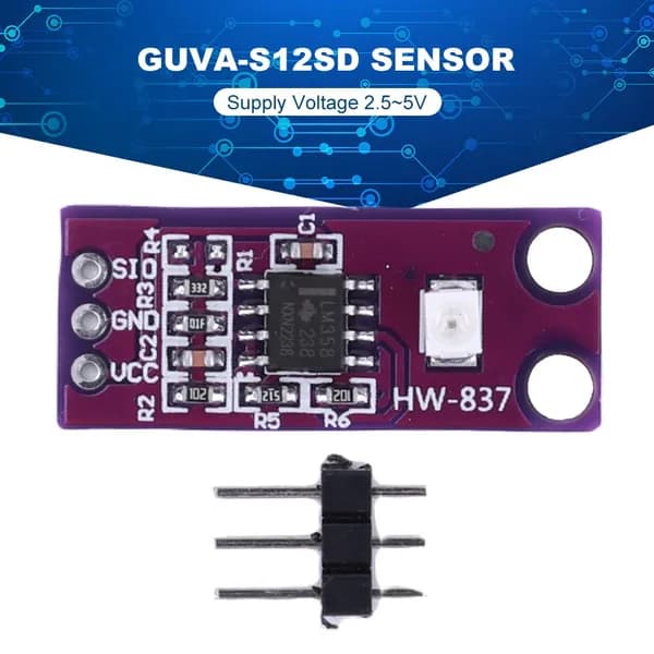 Датчик УФ-излучения GUVA-S12SD, 240 370 нм, линейный, низкое энергопотребление