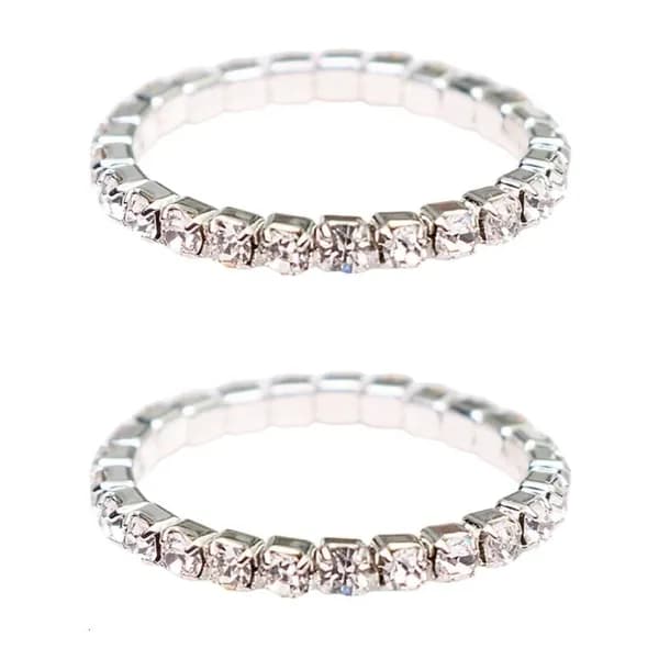 Мультифункциональные эластичные кольца с муассанитами, - 1