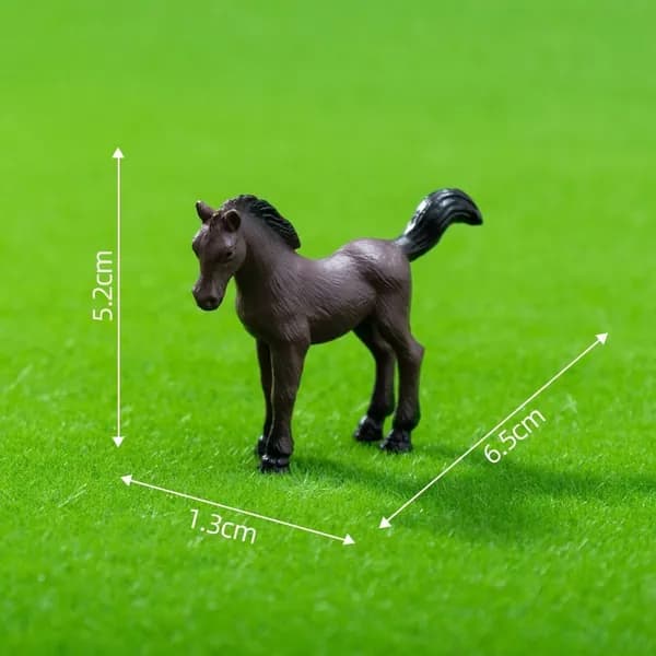Фигурка лошади для фермы, PVC, декоративная миниатюра, 5,2 см, для ландшафтного дизайна и DIY