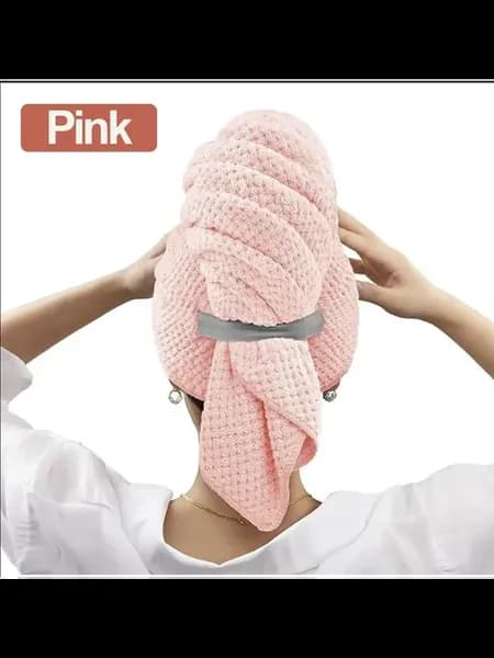 Большое микрофибровое полотенце для волос Розовый, Pink