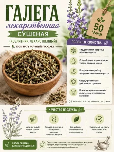 Галега трава сушеная 50 грамм Козлятник лекарственный натуральный