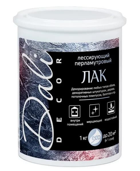 Лак лессирующий перламутровый Dali Decor бесцветный 1кг