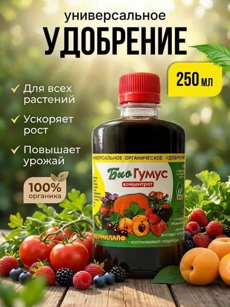 Удобрение органическое Биогумус жидкий концентрат 0,25 литра