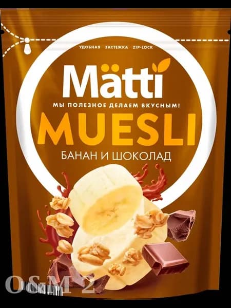 Мюсли MATTI Банан и шоколад 5шт D
