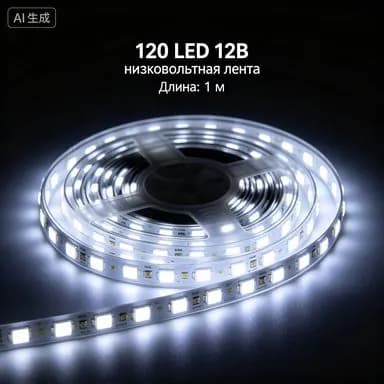 Светодиодная лента 12 Вт, IP20, Холодный белый, 1 шт