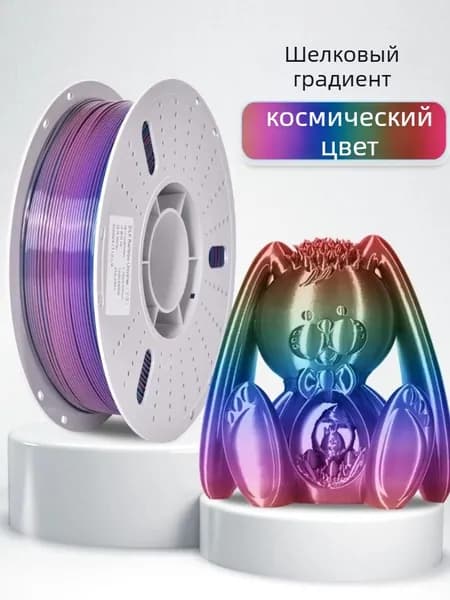 PLA-пластик с трехцветным градиентом и эффектом радужной гаммы, предназначенный для 3D-печати (1 кг)