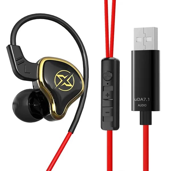 Наушники проводные с микрофоном UT-01 wired USB gaming headset, Радиоканал, USB, красный
